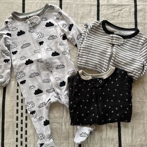 Cloud and Stripe Kids Zip Footie Onesies